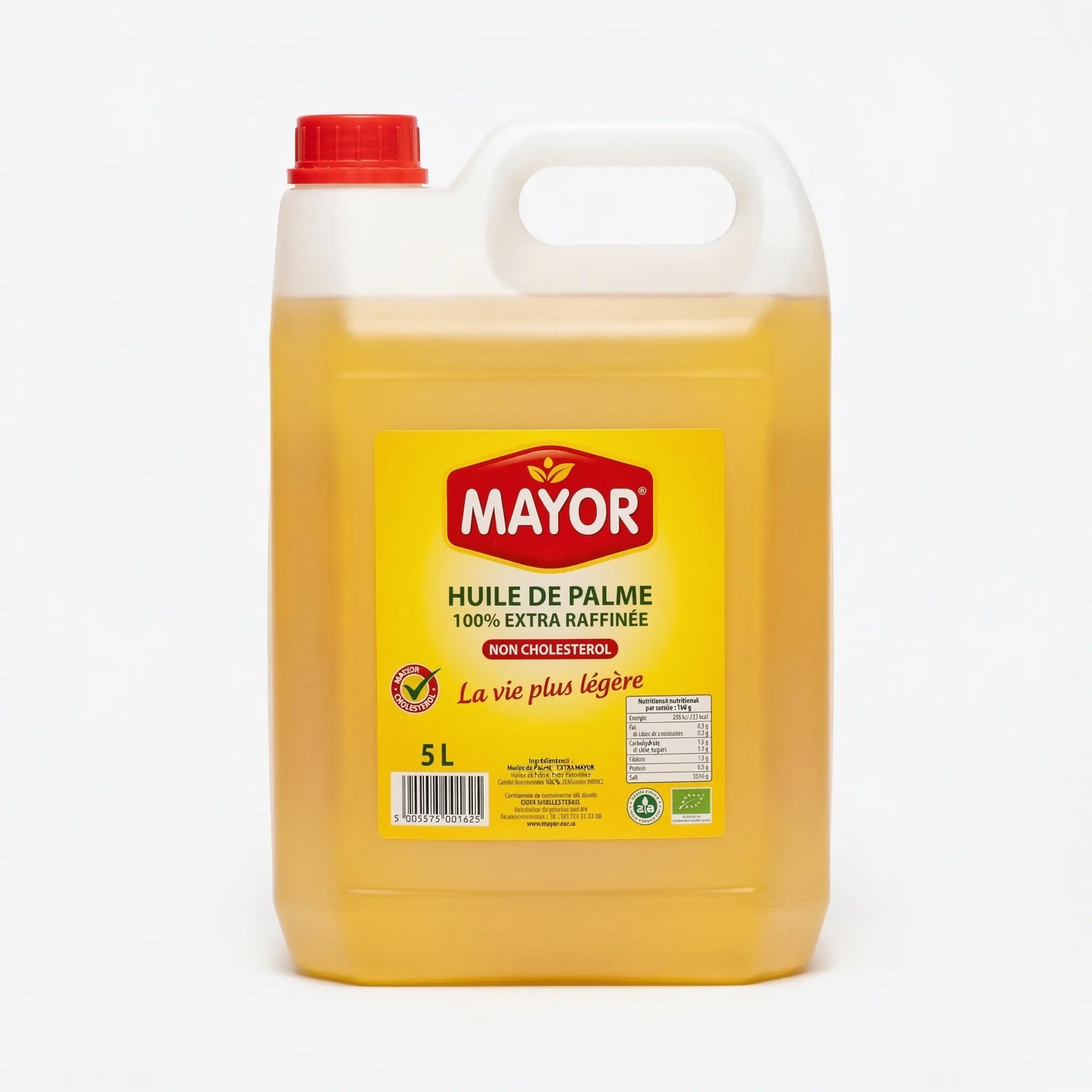 Grand bidon huile Mayor 5L étiquette dorée robuste famille nombreuse